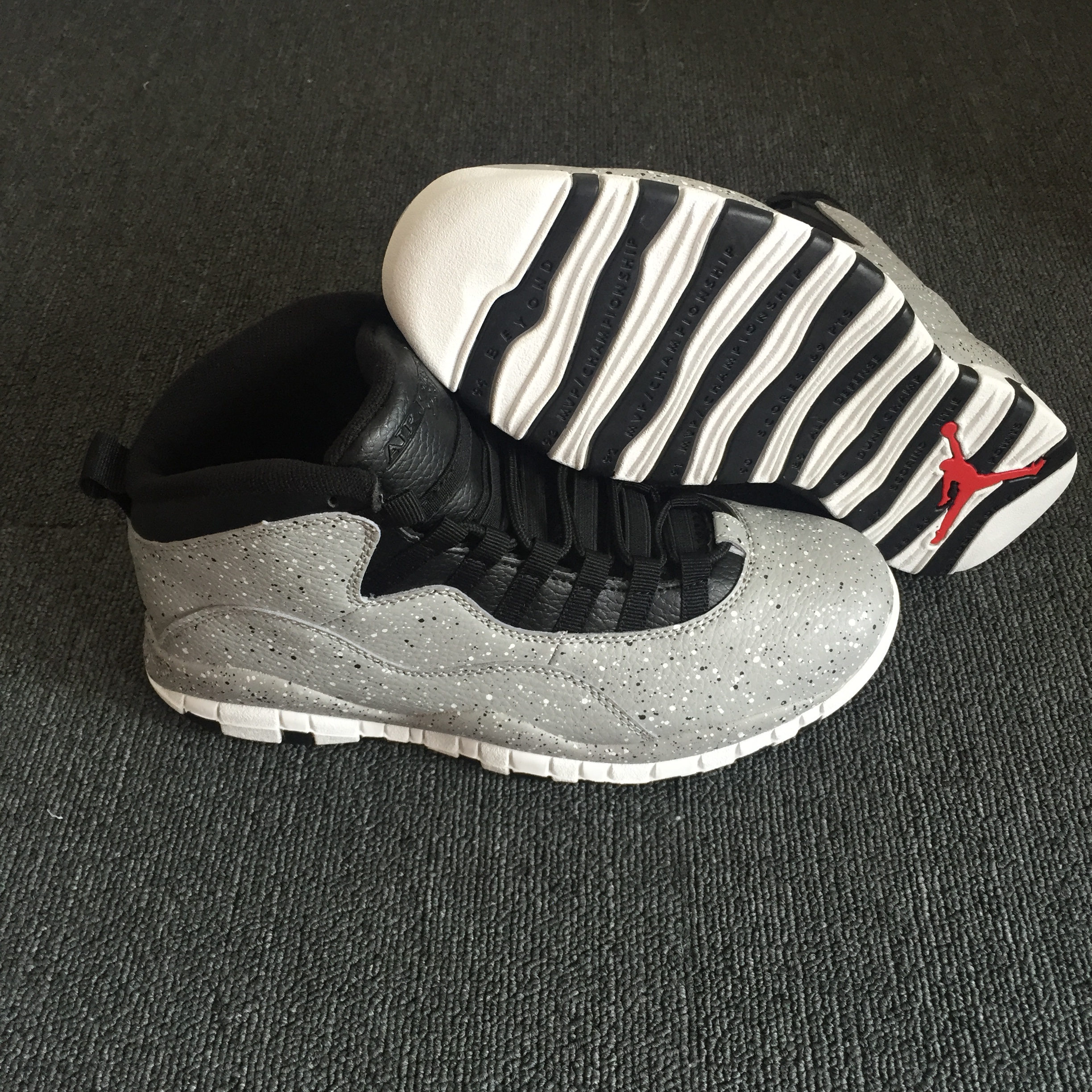 New Air Jordan 10 Retro Grey Black - Click Image to Close